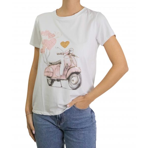 t shirt con vespa e palloncini 